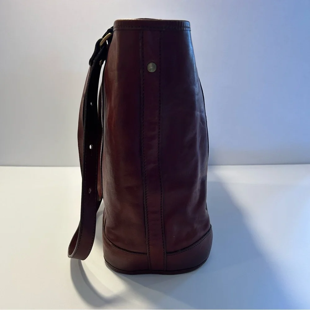 Brahmin - Vintage Brown Leather Tote Bag - Picture 7 of 16